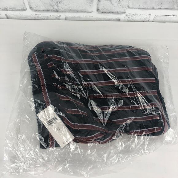 Anthropologie Black Red Striped Ankle Tie Cropped Jogger Pants Sz. M NEW - Picture 4 of 11